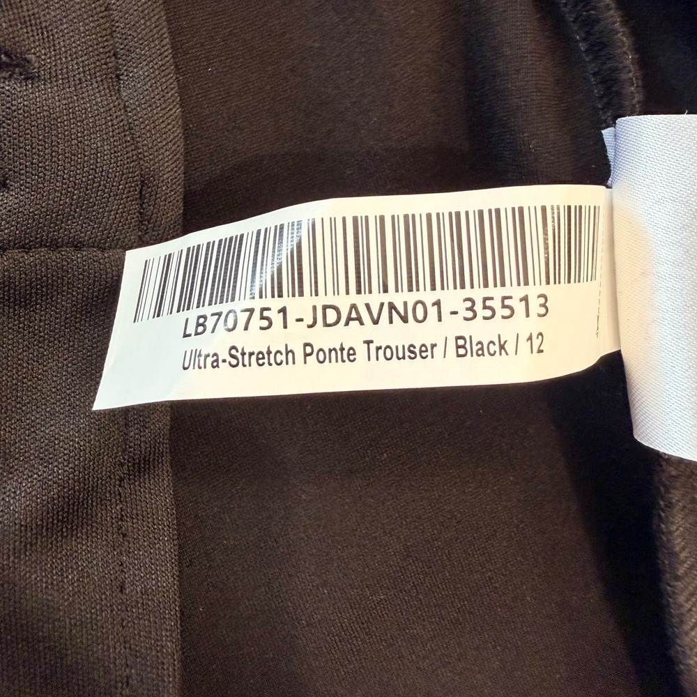 Quince Women's Ultra Stretch Ponte Trouser black sz 12 wide leg office workwear - Picture 10 of 10